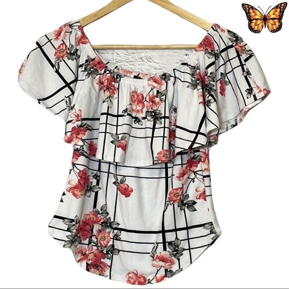 Streetwear Society Ruffle Boatneck Top Size Small - Picture 1 of 8